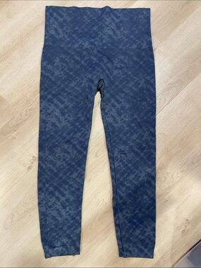 SPANX Navy Blue Patterned High-Waist Leggings